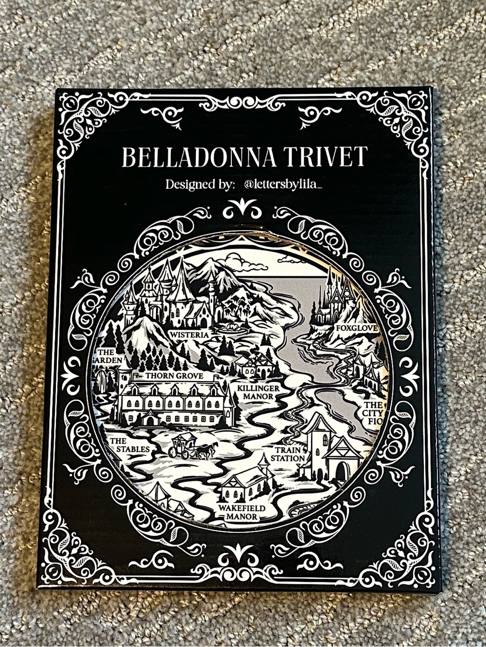 Fairyloot Belladonna Trivet by @lettersbylila_ - Black Decorative Ceramic Trivet